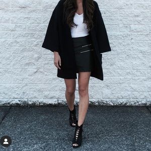 Vegan leather moto style skirt